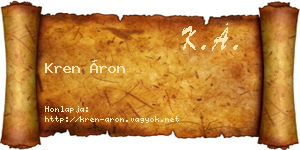 Kren Áron névjegykártya